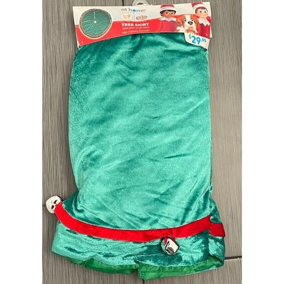 At Home Elf On A Shelf Red And Green Tree Shirt With Jingle Bells 48 Inch NW - Picture 1 of 6